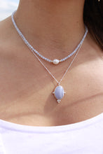 Load image into Gallery viewer, Dainty Blue Lace Agate Beaded Necklace